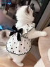 阿莫爾寵物貓咪衣服春夏可愛(ài)吊帶裙狗狗蝴蝶結棉布連衣裙小型犬泰迪博美 黑色愛(ài)心裙【可牽引】 M 曬單實(shí)拍圖