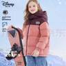 迪士尼女童羽絨服兒童冬裝新款加厚外套中大童白鴨絨連帽三防滑雪服童裝 紫色 130 cm 曬單實(shí)拍圖