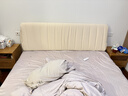 名創(chuàng  )優(yōu)品床頭靠墊軟包 可拆洗靠枕靠背墊防撞床頭大靠枕背墊 泰迪絨-奶油白 180cm*60cm*8cm 含枕芯 【套床頭】 曬單實(shí)拍圖