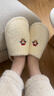 名創(chuàng  )優(yōu)品（MINISO）趣味刺繡小狗居家保暖毛毛棉拖鞋男女冬 栗子棕 40-41 曬單實(shí)拍圖