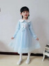 G.duck童裝愛(ài)莎公主裙女童連衣裙春秋季2026新款兒童裙子娃娃領(lǐng)蓬蓬紗裙 藍色 110 尺碼4~5歲【100-110cm】 曬單實(shí)拍圖