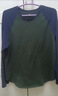 優(yōu)衣庫女裝竹節紗插肩袖撞色T恤/長(cháng)袖484869 69 藏青色 L 曬單實(shí)拍圖