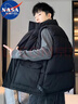 NASA MARVEL棉衣馬甲男外套冬季立領(lǐng)休閑保暖加厚潮牌戶(hù)外情侶裝 黑色 2XL 曬單實(shí)拍圖