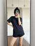 361°t恤女士短袖冰絲速干衣運動(dòng)服飾春夏季籃球體恤透氣訓練跑步服裝 深墨藍-4 L 曬單實(shí)拍圖
