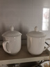 金鑲玉茶杯茶具個(gè)人家用會(huì )議室帶蓋大號陶瓷羊脂玉白瓷 HL辦公杯 曬單實(shí)拍圖