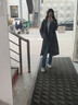 茵曼2025冬季女裝新款羊駝毛桑蠶絲雙面呢外套拉毛寬松長(cháng)款毛呢大衣 花灰色 M 163-167cm/111-120斤 曬單實(shí)拍圖