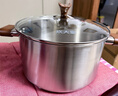 炊大皇304不銹鋼湯鍋+蒸屜 湯蒸燉鍋蒸鍋雙耳煮粥煮面 22cm 電磁爐通用 曬單實(shí)拍圖