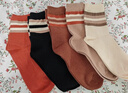 貓人女士襪子女秋冬季中筒襪女100%純棉堆堆襪抗菌防臭吸汗百搭5雙裝 曬單實(shí)拍圖