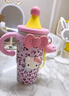 CALYPSO國際進(jìn)口可愛(ài)kt貓保溫杯女士高顏值桌面咖啡杯子帶把手 粉色＋蝴蝶結＋KT掛件 600ml 曬單實(shí)拍圖