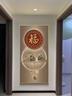 藝環(huán)宇玄關(guān)裝飾畫(huà)新中式福字入戶(hù)正對門(mén)掛畫(huà)高檔走廊過(guò)道盡頭墻面壁畫(huà) 福祿雙全 50*100（建議0.7米-0.8米的墻面） 【高端黑色】鋁合金 高檔水晶晶瓷畫(huà)(晶瑩透亮) 曬單實(shí)拍圖