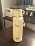AILUKI日本316不銹鋼保溫杯女士高顏值吸管水杯男生大容量運動(dòng)便攜車(chē)載 落日黃600ml【一杯雙飲_保溫保冷】 曬單實(shí)拍圖