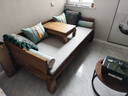 領(lǐng)秀嘉園老榆木羅漢床實(shí)木新中式多功能簡(jiǎn)約羅漢沙發(fā)床榫卯免漆禪意美人塌 D素面1米*2米胡桃色+炕桌+墊子 曬單實(shí)拍圖