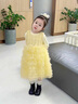 G.duck小黃鴨女童套裝春秋新款tutu裙兒童蛋糕裙生日背心公主裙兩件套 黃色裙子+打底衫 130 130碼建議120-130cm7-8歲 曬單實(shí)拍圖