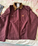 馬登工裝美式復古改制版底特律夾克男秋薄款帆布翻領(lǐng)獵裝上衣男士外套 酒紅色 L 曬單實(shí)拍圖