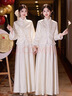 新中式伴娘禮服秋冬季新品姐妹裙閨蜜裝結婚氣質(zhì)保暖顯瘦平?？纱?直襟款 M 曬單實(shí)拍圖