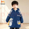 必好妝詩(shī)兒童罩衣羽絨服護衣外穿男女寶寶防水防臟畫(huà)畫(huà)外套幼兒園圍裙防臟 藍色恐龍 130【建議5-6歲 身高105-120cm】 曬單實(shí)拍圖