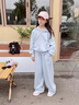 真維斯女童運動(dòng)套裝春季女大童春裝洋氣時(shí)髦衣服兒童2026新款百搭童裝 【運動(dòng)開(kāi)衫衛衣套裝】淺藍 140 曬單實(shí)拍圖