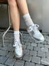 natursun奚夢(mèng)瑤同款銀色德訓鞋女冬季通勤休閑鞋運動(dòng)芭蕾舞鞋 銀色 36 曬單實(shí)拍圖
