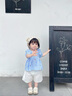 班喜迪女童夏裝套裝2026新款洋氣寶寶公主短袖兩件套夏季小童裝兒童衣服 藍色 80 曬單實(shí)拍圖