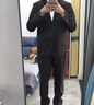 羅蒙（ROMON）西服套裝男士小西裝外套職業(yè)正裝修身休閑伴郎服黑色5XL 曬單實(shí)拍圖