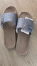 回力亞麻拖鞋男士居家室內防滑不臭腳情侶地板棉麻涼拖0016 藍色44-45 曬單實(shí)拍圖