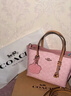 蔻馳（COACH）奧萊女士女包經(jīng)典標志MOLLIE 25號托特包單肩斜挎包手提包禮物 塵粉色 曬單實(shí)拍圖
