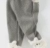 戴維貝拉（DAVE＆BELLA）冬季新款加絨女童打底褲針織兒童休閑褲女寶寶長(cháng)褲小童褲子 花灰色【現貨】 110 cm（建議身高100-110cm） 曬單實(shí)拍圖