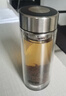 蘇泊爾（SUPOR）玻璃杯茶水分離男款水杯雙層高硼硅玻璃耐高溫大容量泡茶杯子禮物 行硯黑400mL 曬單實(shí)拍圖