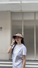Siggi空頂防曬帽女春夏防紫外線(xiàn)戶(hù)外出游顯臉小棉麻遮陽(yáng)帽帽子女 曬單實(shí)拍圖