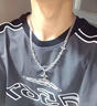 戚小米小眾十字架項鏈男潮嘻哈雙層疊戴男生吊墜痞帥美式鎖骨鏈毛衣鏈子 項鏈 曬單實(shí)拍圖
