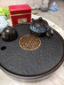 尚言坊天然烏金石茶盤(pán)家用圓形瀝水式托盤(pán)儲蓄水式小型輕奢高端干泡茶臺 曬單實(shí)拍圖