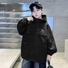 兒童外套男童春秋裝2026新款中大童衣服春季男孩沖鋒衣帥氣潮 黑色 150 曬單實(shí)拍圖