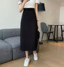 大碼胖mm2026春季新款高腰黑色a字半身裙女今年流行爆款中長(cháng)裙子 黑色 M 曬單實(shí)拍圖