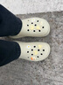 卡駱馳（CROCS）洞洞鞋貝雅卡駱班輕便耐磨一腳蹬休閑鞋|205089 白/深藍-126 43 (270mm) 曬單實(shí)拍圖