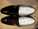 老人頭（LAORENTOU）單鞋漆皮亮皮正裝皮鞋男結婚新郎男鞋尖頭套腳鞋子 LA13087 黑39 曬單實(shí)拍圖