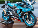 赟婭雅馬哈R1仿真大號合金機車(chē)摩托車(chē)模型玩具手辦送男生日節日禮物 1:12雅馬哈R1-M帶起車(chē)架【青色】 曬單實(shí)拍圖