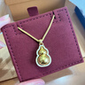 老鋪黃金古法手工足金項鏈·葫蘆1號鉆飾吊墜（金鏈款·中號） 新款中號肖邦鏈款金重約18.2g 曬單實(shí)拍圖