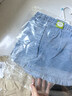 優(yōu)衣庫嬰幼兒寶寶牛仔松緊短褲水洗產(chǎn)品全棉花邊473614 63 天藍色 110 曬單實(shí)拍圖