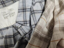 MUJI女式 法蘭絨 襯衫式夾克女外套外衣 25年冬季女裝 上衣 BC2POA5A 灰色格紋 S （155/80A） 曬單實(shí)拍圖