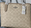 蔻馳（COACH） 官方授權 CITY 23經(jīng)典雙C標志印花女士單肩手提包托特包女包 沙黃色/灰褐色CU759SVPWH 曬單實(shí)拍圖