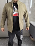 【品牌現貨撤柜】春秋季男士夾克衫商務(wù)休閑外套開(kāi)春新款外套大碼 卡其色 薄款 XL 曬單實(shí)拍圖