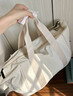南木熊大容量短途旅行包運動(dòng)游泳健身女士輕便休閑手提斜挎行李袋待產(chǎn)包 米白色 曬單實(shí)拍圖