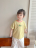 嘟嘟家兒童T恤彩色夏款男童短袖卡通洋氣夏裝女童圓領(lǐng)上衣撞色童裝時(shí)髦 日光黃 90 曬單實(shí)拍圖