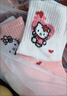 Hello Kitty女童襪子純棉春秋兒童中筒襪卡通可愛(ài)小女孩寶寶甜美秋冬款花邊襪 粉系凱蒂貓【裝】 10雙 9-12歲 【建議鞋碼32-37】 曬單實(shí)拍圖