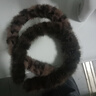 秋冬毛絨發(fā)箍高顱頂頭飾 淺咖+深咖各一個(gè) 曬單實(shí)拍圖