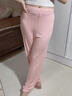 浪莎孕婦睡褲100%純棉春秋長(cháng)褲寬松大碼可調節月子褲產(chǎn)后家居褲可外穿 粉色 【100%純棉，可調節腰帶】 L 【建議體重100-120斤】 曬單實(shí)拍圖