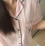 維多利亞的秘密 宅度假系列 天絲綿柔印花睡衣套裝家居服可外穿送女友禮物 2HMN粉白條紋-短袖長(cháng)褲 11262805 XXS 曬單實(shí)拍圖