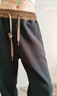 羅蒙（ROMON）休閑褲男燈芯絨加厚直筒松緊腰保暖春季新款百搭親膚長(cháng)褲子 黑色 L (175) 曬單實(shí)拍圖