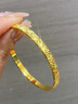 本酷金包銀手鐲999純銀碎冰冰時(shí)尚黃金首飾實(shí)心閉口銀手鐲情人節禮物 金1.6重約25g碎碎冰手鐲寬約6mm 52圈口 曬單實(shí)拍圖