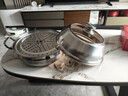 鏗鏘316不銹鋼蒸汽鍋家用蒸鍋大容量蒸汽火鍋桑拿蒸鍋加厚海鮮蒸鍋 單層蒸鍋 32cm 曬單實(shí)拍圖